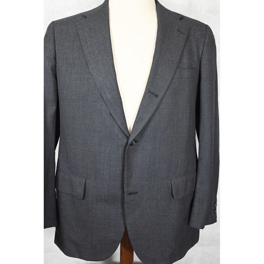 Brooks Brothers Golden Fleece Mens Grey Glen Plaid 2 Piece Suit 3/2 Roll 41R 36W